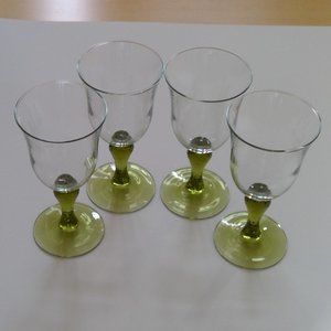 Libbey Olive Green-stemmed 12oz Water Goblets